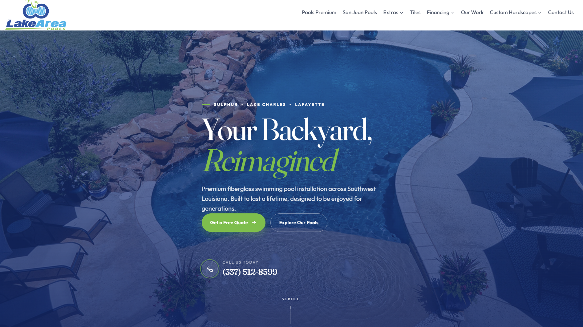Lake Area Pools website