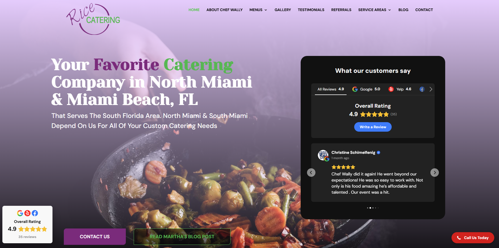 Rice Catering website